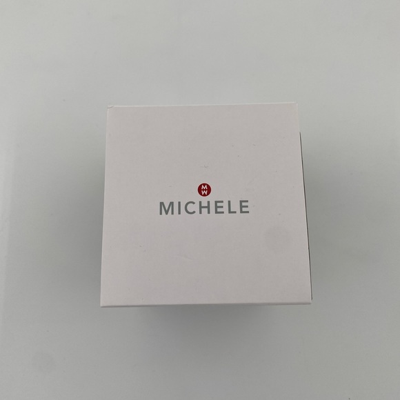 MICHELE Silver Dial Wheat Silicone Strap Ladies 38mm Jellybean Chronograph Watch - Picture 2 of 9